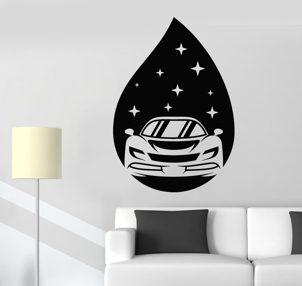 Vinyl Wall Decal Garage Drop Auto Car Wash Cleaning Service Stickers M ...