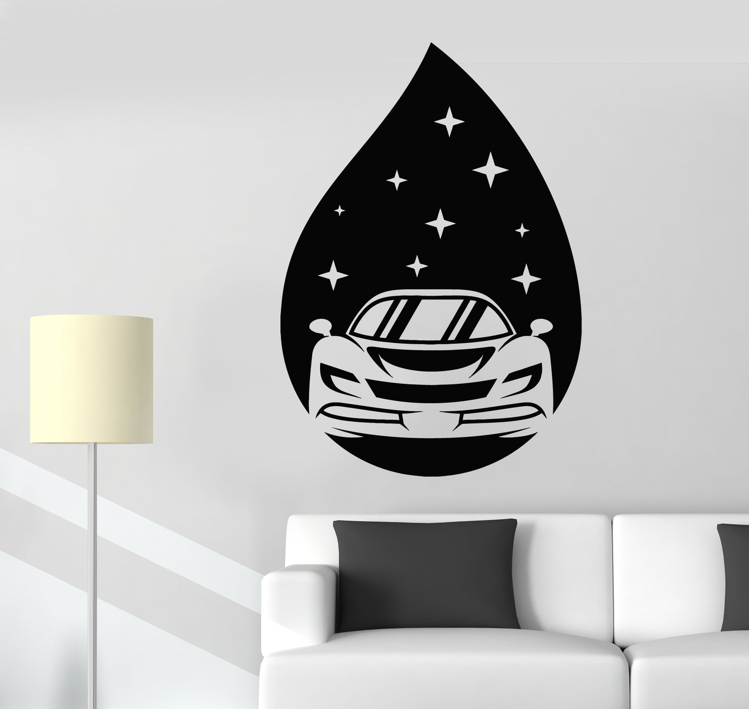 Vinyl Wall Decal Garage Drop Auto Car Wash Cleaning Service Stickers M ...