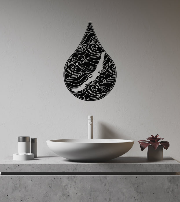 Vinyl Wall Decal Water Drop Wave Bathroom Room Art Home Decoration Stickers Mural (ig5904)