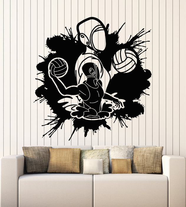 Vinyl Wall Decal Water Ball Sport Polo Players Swimmer Stickers Mural (g5127)