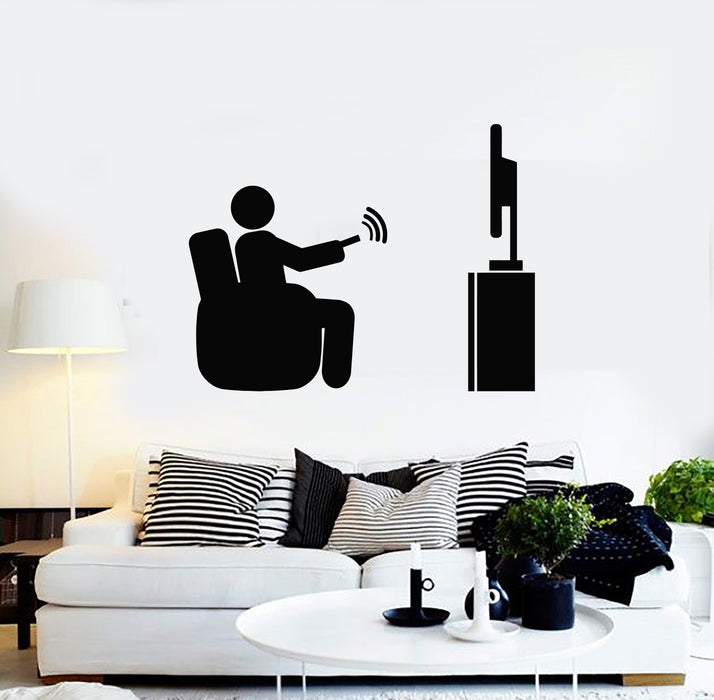 Vinyl Wall Decal Watch TV Television Cinema Man Home Decor Stickers Mural (g306)