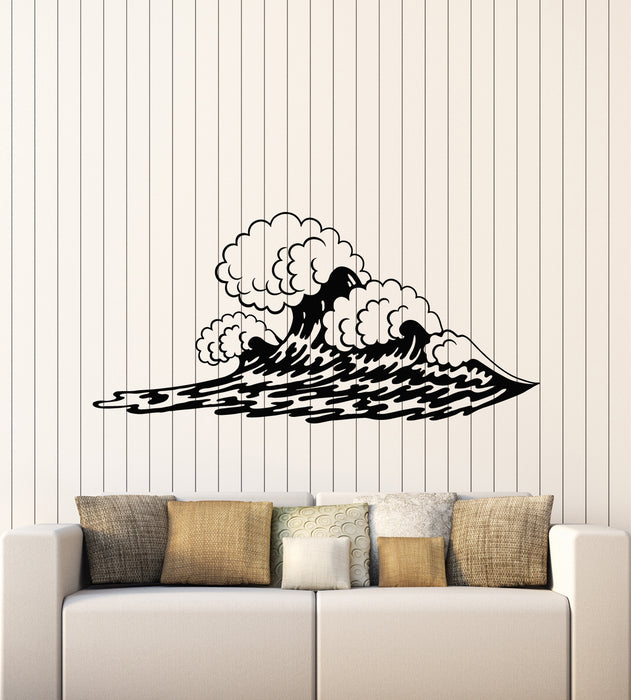 Vinyl Wall Decal Sea Ocean Waves For Bathroom Art Marine Style Stickers Mural (g2724)