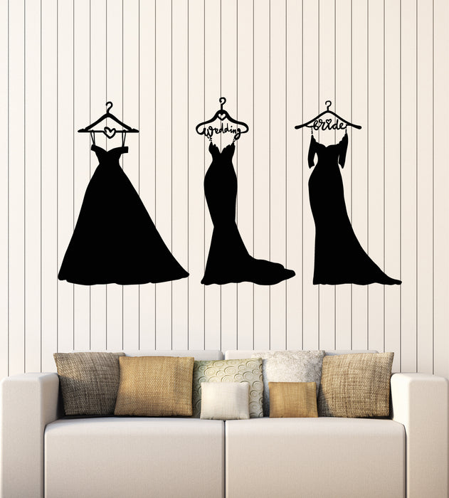 Vinyl Wall Decal Wedding Dress Fashion Clothes Store Room Stickers Mural (g3764)