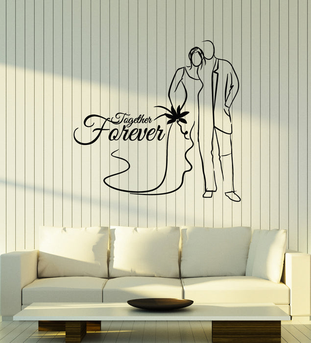 Vinyl Wall Decal Happy Couple Wedding Studio Together Forever Stickers Mural (g4504)