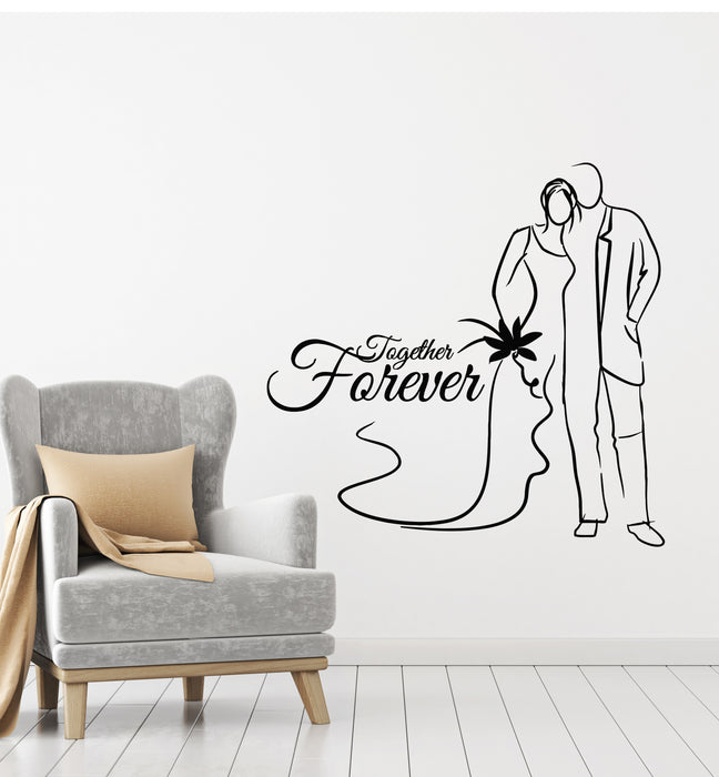 Vinyl Wall Decal Happy Couple Wedding Studio Together Forever Stickers Mural (g4504)