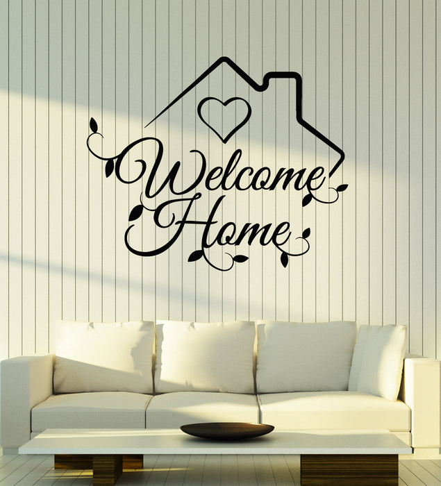 Vinyl Wall Decal Welcome Home Lettering House Interior Stickers Mural (g6240)