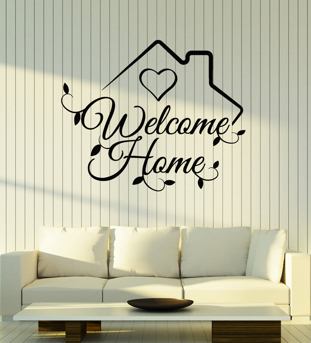 Autocollant mural en vinyle avec inscription « Welcome Home » pour l'intérieur de la maison (g6240)