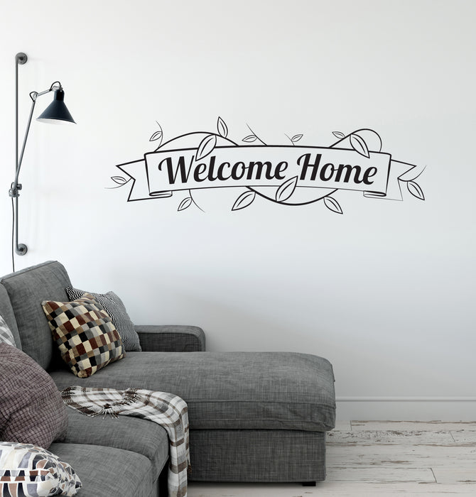 Welcome Home Vinyl Wall Decal Lettering Decor for Hallway Stickers Mural (k235)