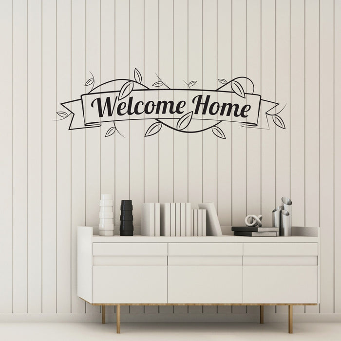 Welcome Home Vinyl Wall Decal Lettering Decor for Hallway Stickers Mural (k235)