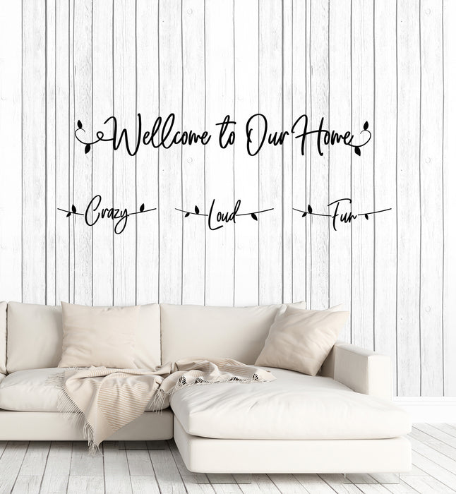 Vinyl Wall Decal House Words Welcome To Our Home Interior Stickers Mural (g5844)