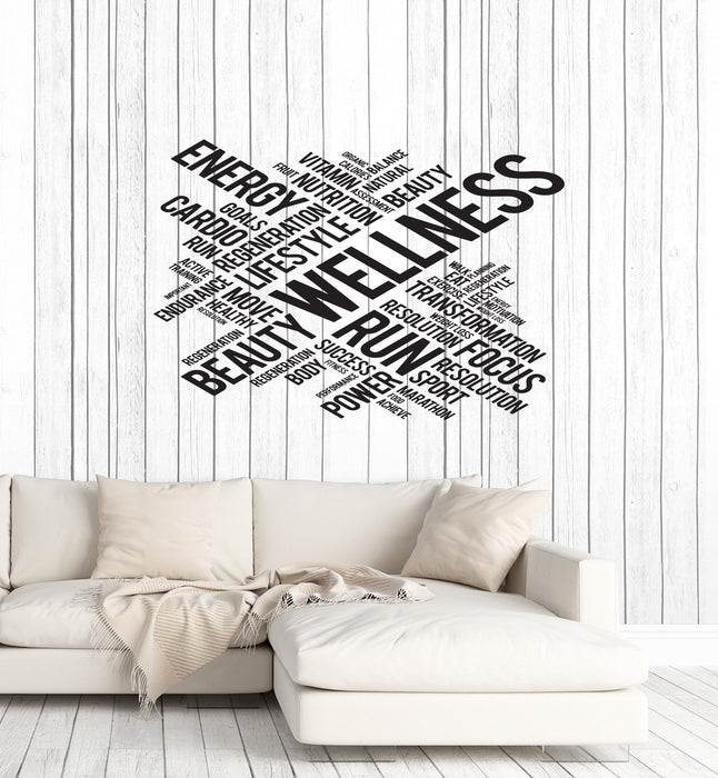 Vinyl Wall Decal Wellness Beauty Salon Spa Words Cloud Interior Art Stickers Mural (ig5752)