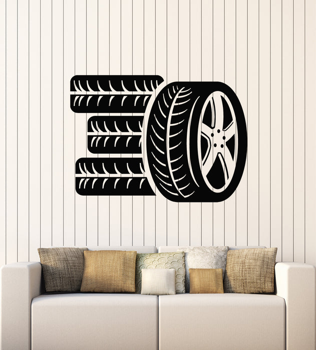 Vinyl Wall Decal Auto Repair Service Car Wheels Garage Stickers Mural (g5900)