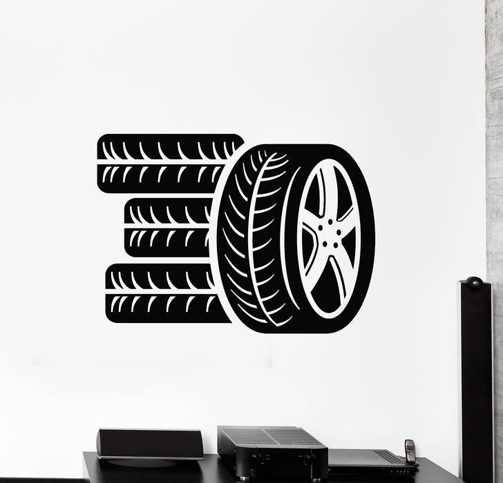 Vinyl Wall Decal Auto Repair Service Car Wheels Garage Stickers Mural (g5900)
