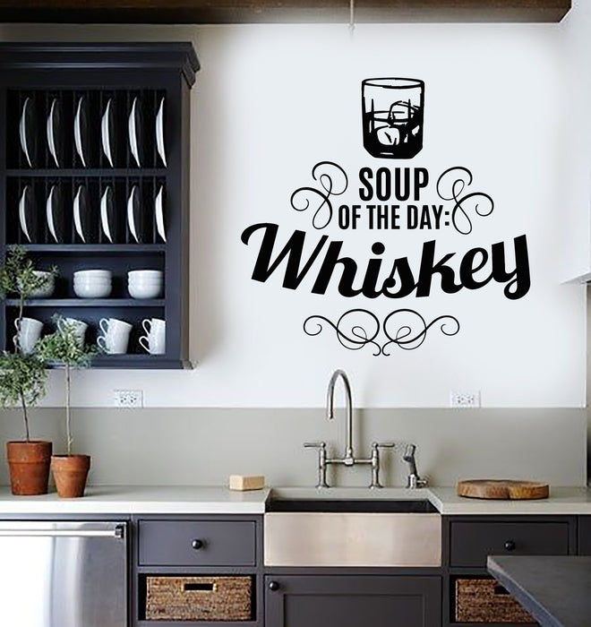 Vinyl Wall Decal Whiskey Pub Quote Words Bar Alcohol Drinking Stickers Mural (g5614)