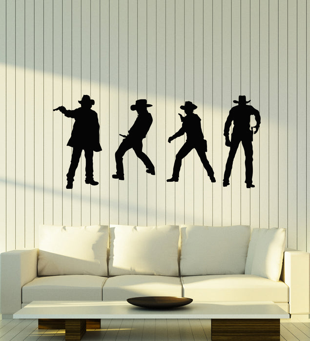 Vinyl Wall Decal Western Ranch Cowboy Silhouette Texas Wild West Stickers Mural (g2292)