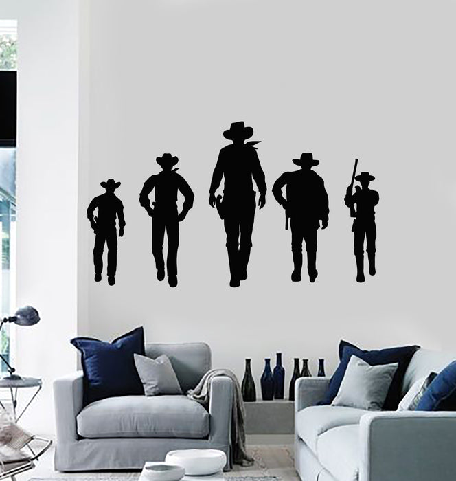 Vinyl Wall Decal Wild West Cowboys Gun Texas Rodeo Boys Room Stickers Mural (g859)