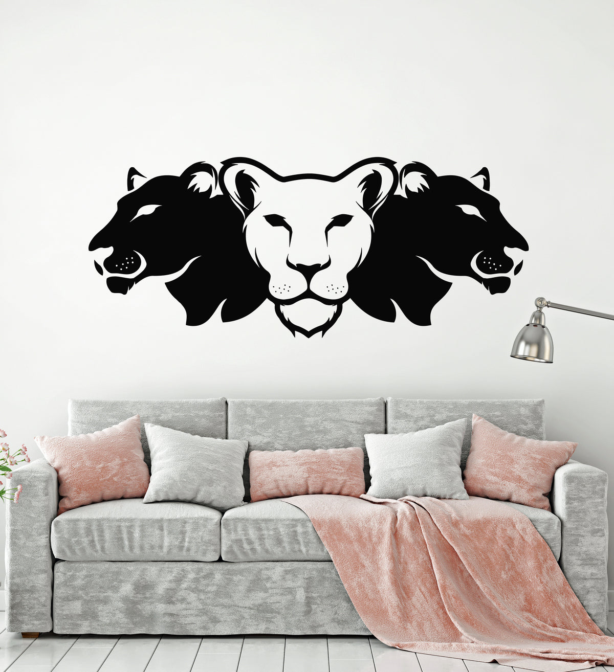 Vinyl Wall Decal African Wild Cats Animals Head Nature Stickers Mural ...