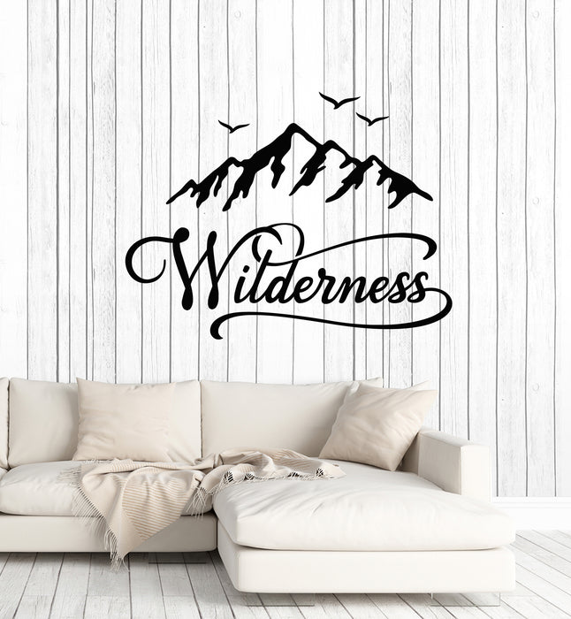 Vinyl Wall Decal Wilderness Adventure Wild Nature Mountains Birds Stickers Mural (g6801)