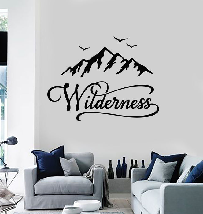 Vinyl Wall Decal Wilderness Adventure Wild Nature Mountains Birds Stickers Mural (g6801)