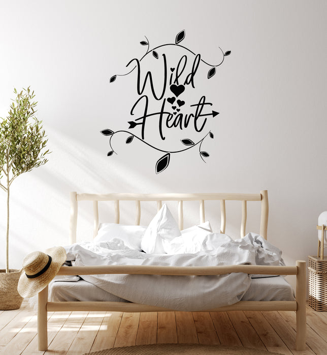 Vinyl Wall Decal Love Wild Heart Lettering Home Decor Interior Stickers Mural (g7903)
