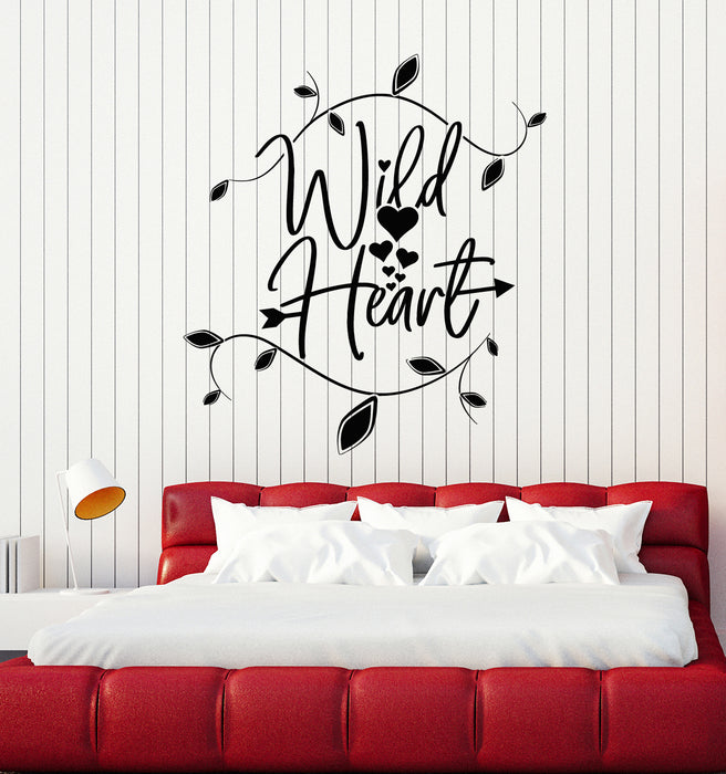 Vinyl Wall Decal Love Wild Heart Lettering Home Decor Interior Stickers Mural (g7903)