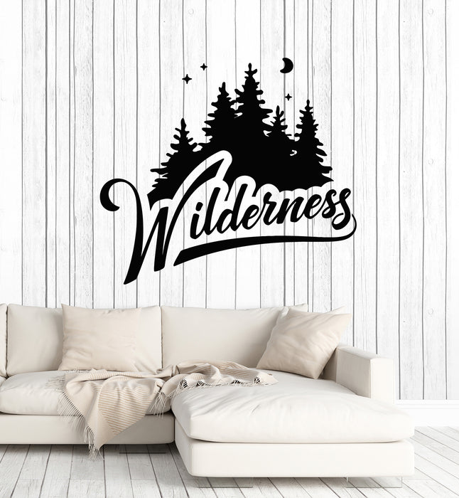 Vinyl Wall Decal Wilderness Adventure Wild Nature Forest Fir Trees Stickers Mural (g6386)