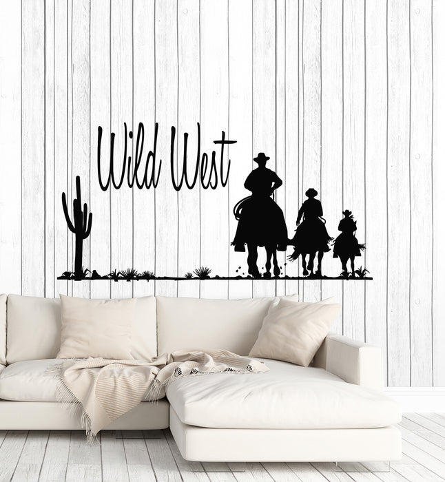 Vinyl Wall Decal Cactus Wild West Western Movie Cowboys Stickers Mural (g6046)