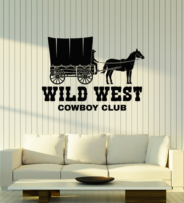 Vinyl Wall Decal Cowboy Club Wild West Cab Western Boys Stickers Mural (g4161)