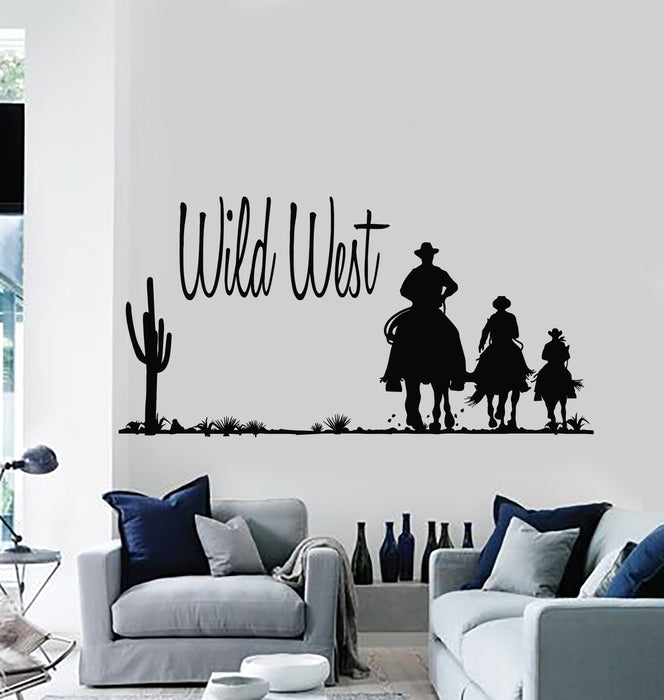 Vinyl Wall Decal Cactus Wild West Western Movie Cowboys Stickers Mural (g6046)