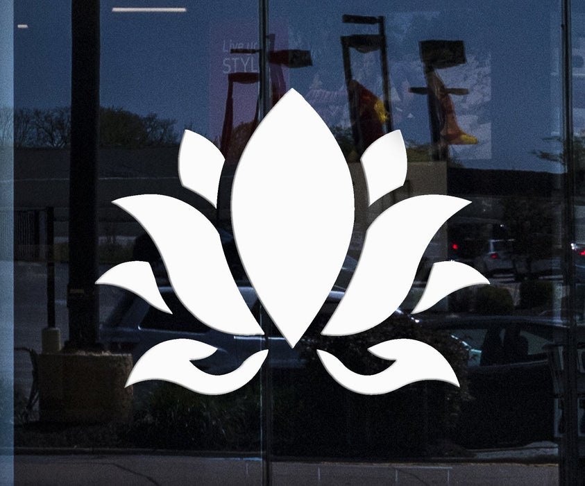 Custom Window and Wall Vinyl Decal Lotus Flower Buddhism Hinduism Yoga Stickers Unique Gift (394igw)