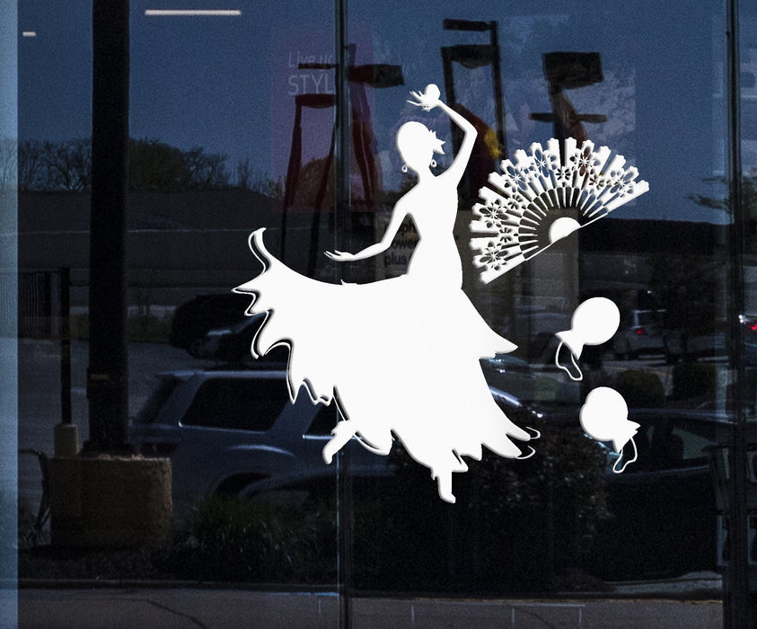 Window and Wall Vinyl Decal Flamenco Spanish Dance Room Woman Home Decor Stickers Unique Gift (ig2125w)