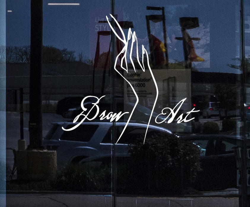 Autocollant mural en vinyle pour fenêtre, sourcils, pince à épiler, salon de beauté, panneau d'affichage, cadeau unique (2093igw)