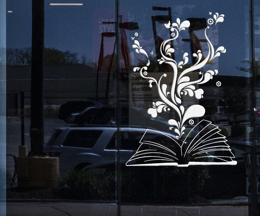 Window Sign and Wall Decal Book Bookworm Library Bookstore School Stickers Unique Gift (ig2945w)