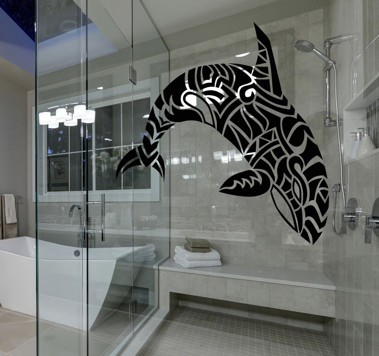 Window and Glass Vinyl Decal Abstract Sea Animal Dolphin Killer Whale Stickers (2325igw)