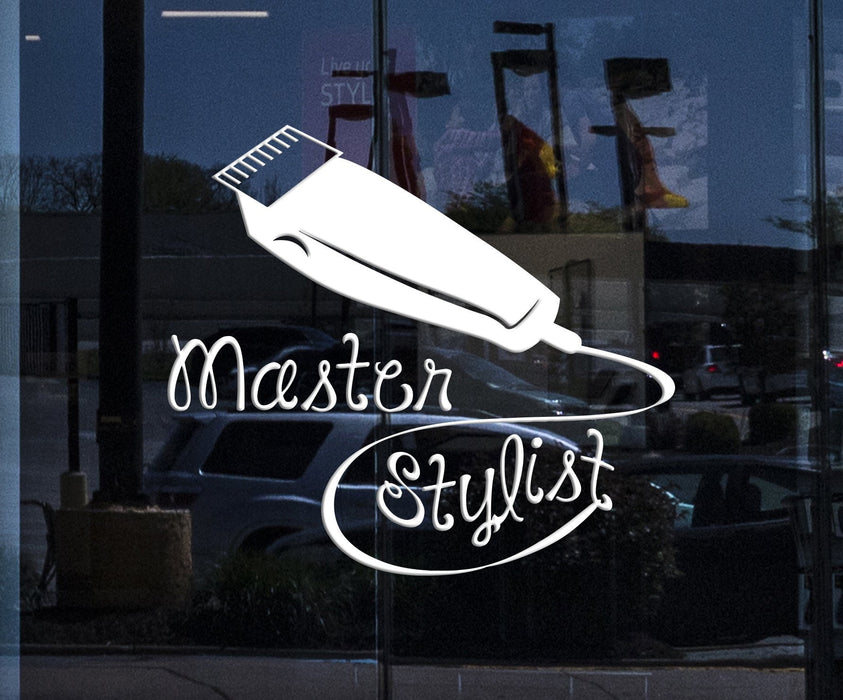Custom Window and Wall Vinyl Decal Master Stylist Hair Salon Hairdresser Barbershop Unique Gift (ig3980w)