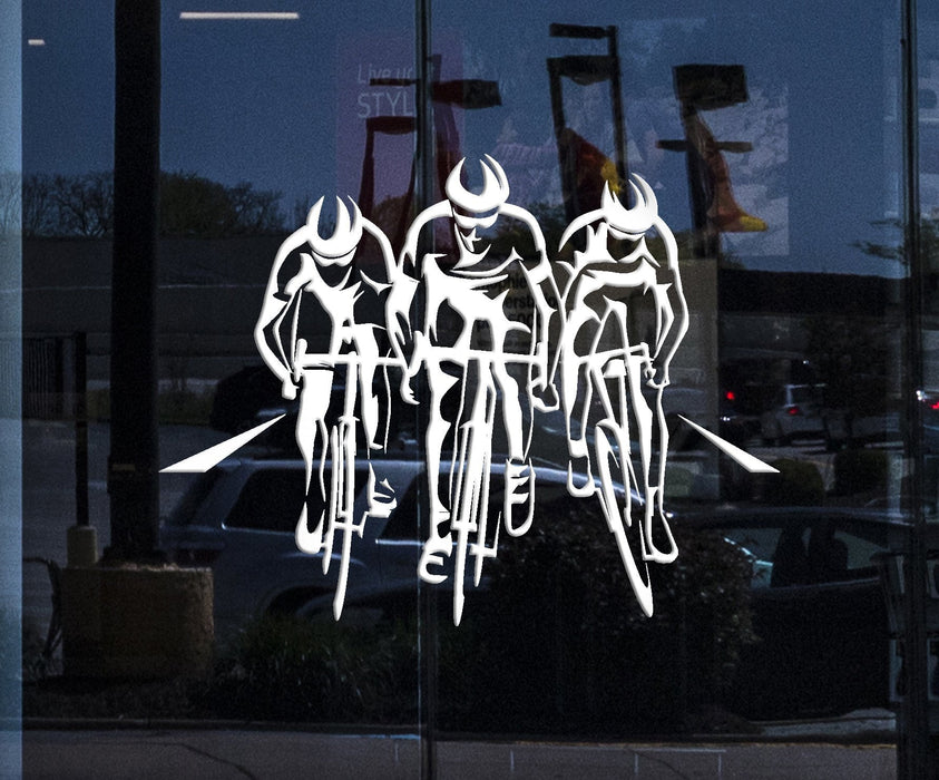 Window Vinyl Wall Decal Cycle Sport Race Cyclists Bicycle Stickers Unique Gift (1996igw)