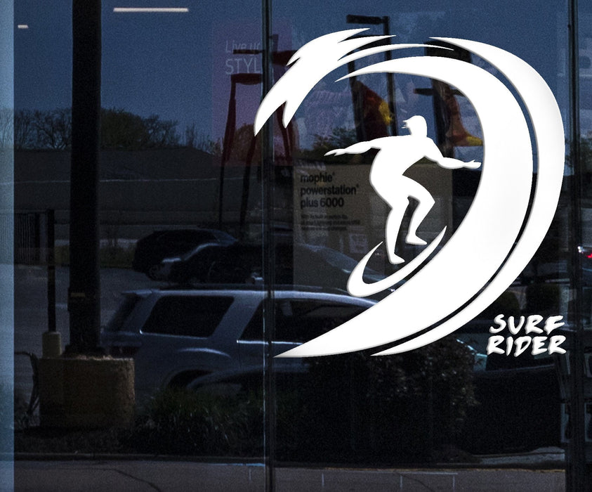 Window Sign Vinyl Wall Decal Surfing Sports Waves Surfboard Rider Stickers (2289igw)