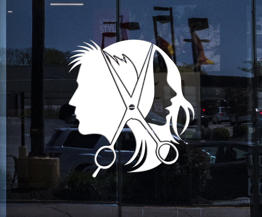 Window Sign for Business and Wall Decal Hairdresser Stylist Hair Salon Unisex Stickers Mural Unique Gift (ig3677w)