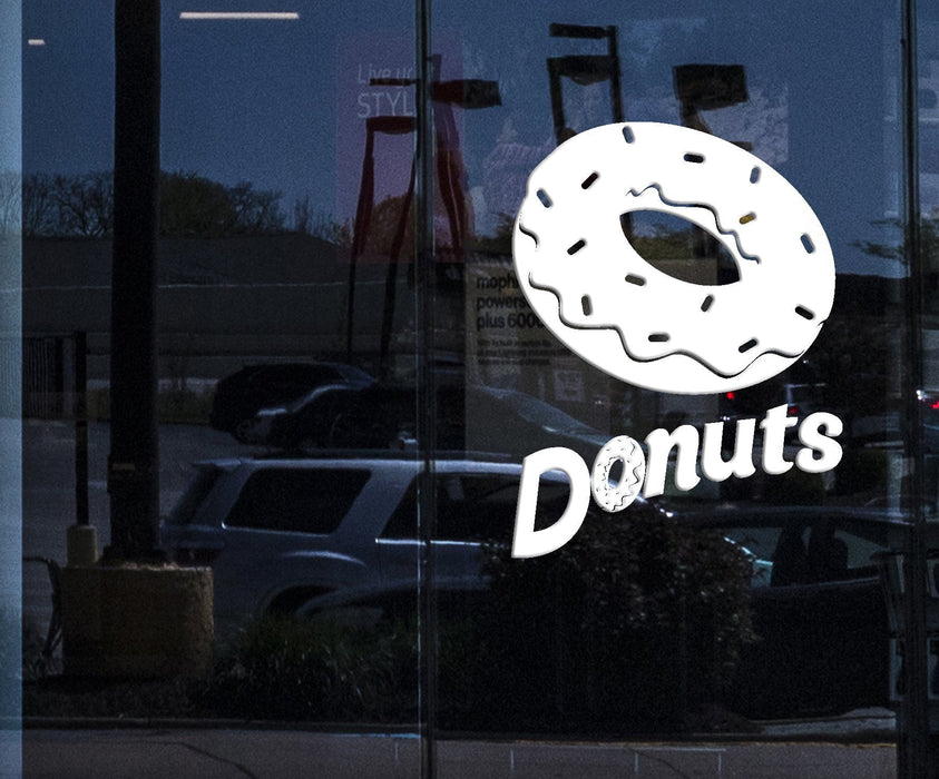 Window Sign Vinyl Wall Decal Donuts Confectionery Sweet Shop Food Truck Stickers Mural Unique Gift (ig5159w)
