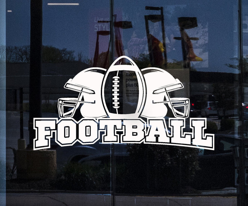 Window Vinyl Wall Decal Football Lettering Ball Helmets Sports Boy Room Stickers Mural Unique Gift (ig5181w)