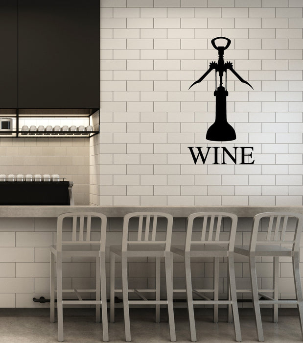 Autocollant mural en vinyle pour tire-bouchon de vin, ouvre-bouteille, décoration pour cadeau de cuisine (g080)