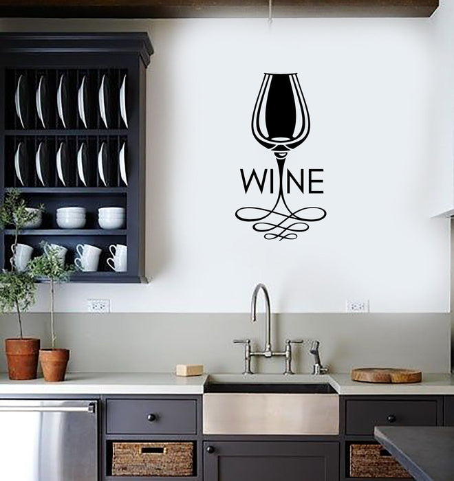 Vinyl Decal Wall Sticker Home Decor for Kitchen Wine Glass Bar Mural Unique Gift (g093)