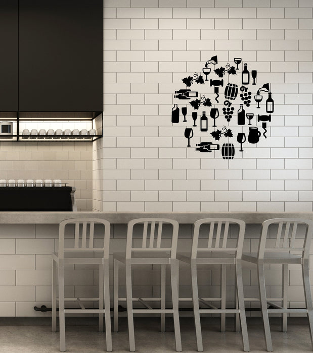 Vinyl Decal Wall Sticker Decor for kitchen Glass Symbol Bar Dinner room Unique Gift (g135)