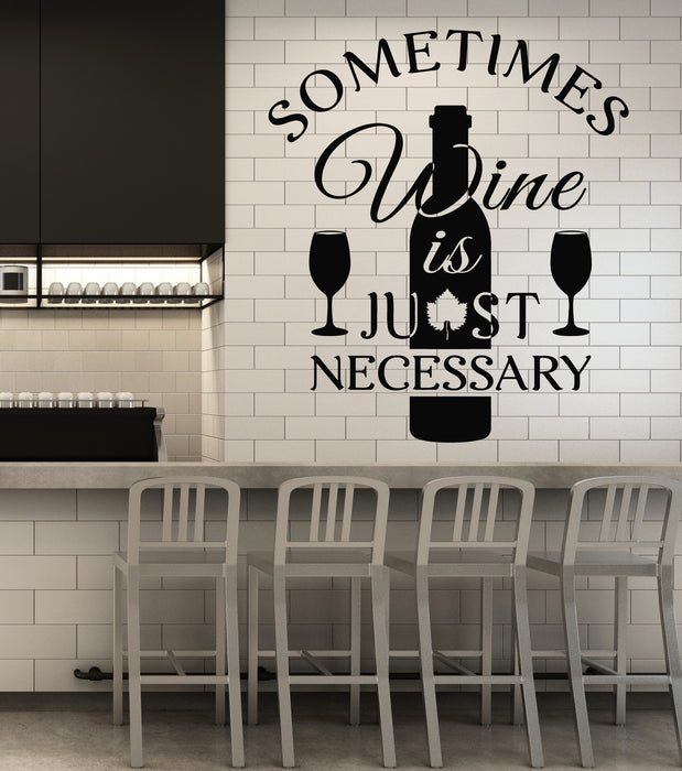 Vinyl Wall Decal Bar Restaurant Funny Kitchen Quote Wine Drink Stickers Mural (g2242)