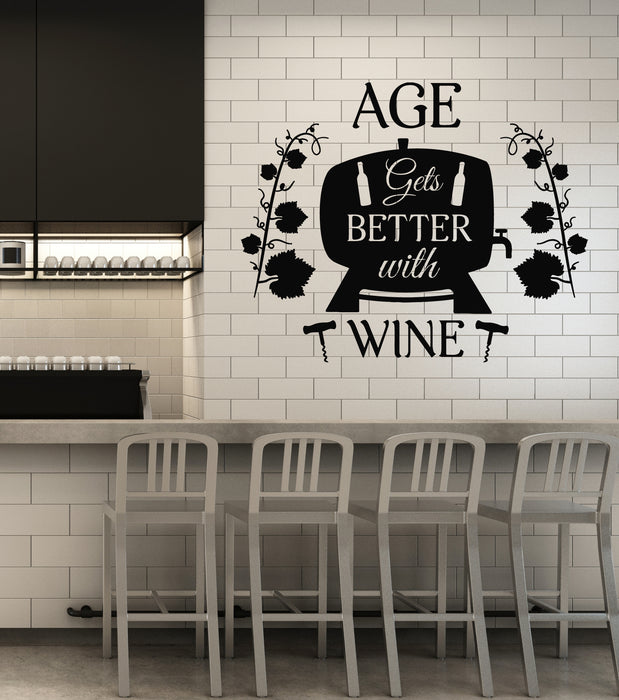 Vinyl Wall Decal Alcohol Words Quote Bar Wine Shop Restaurant Stickers Mural (g2303)