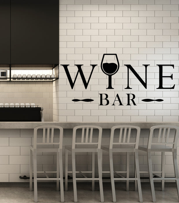 Vinyl Wall Decal Wineglass Wine Alcohol Bar Drinking Interior Stickers Mural (g6626)