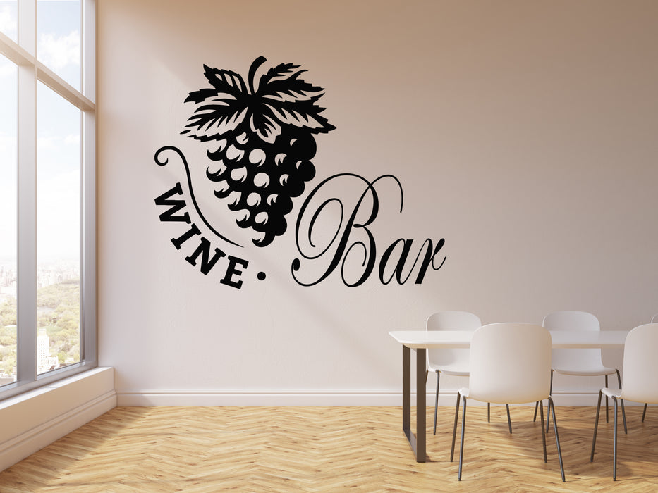 Vinyl Wall Decal Grape Vine Grapes Wine Bar Alcohol Drink Stickers Mural (g3424)