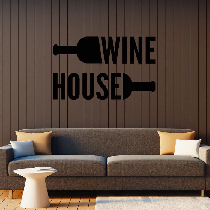 Vinyl Wall Decal Lettering Winehouse Alcohol Bottle Wine Shop Stickers Mural (g8439)