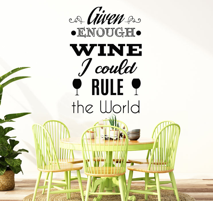 Vinyl Wall Decal Bar Restaurant Funny Kitchen Quote Wine Shop Stickers Mural (g5926)