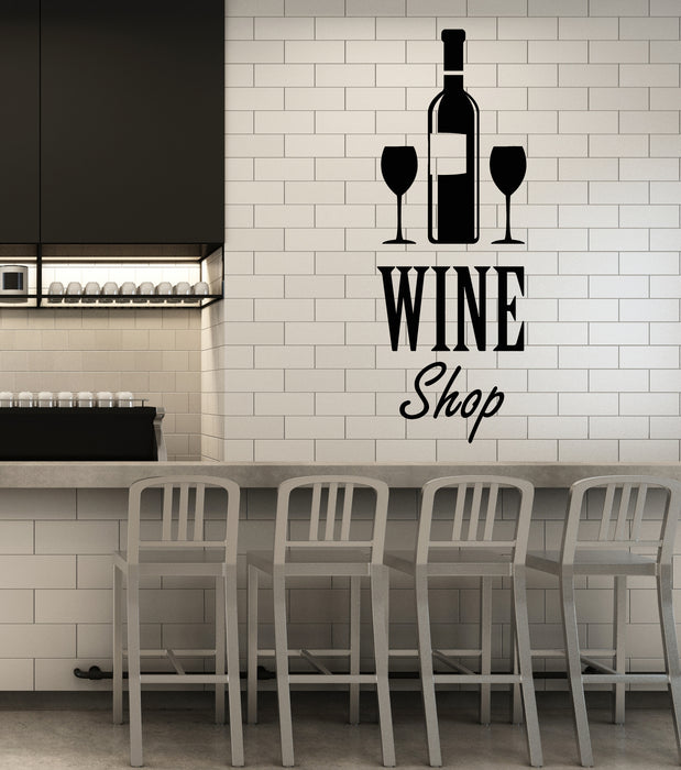 Vinyl Wall Decal Wine Shop Bottle of Wine Drinking Restaurant Stickers Mural (g7390)